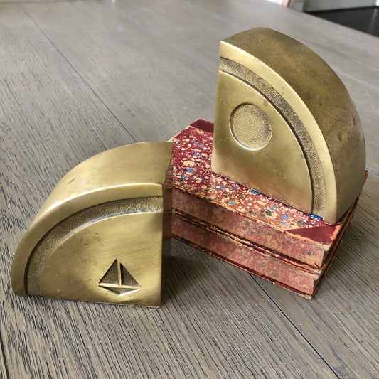 Brass Sailboat And Sun Bookends