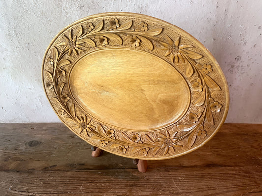 Carved Wood Plate