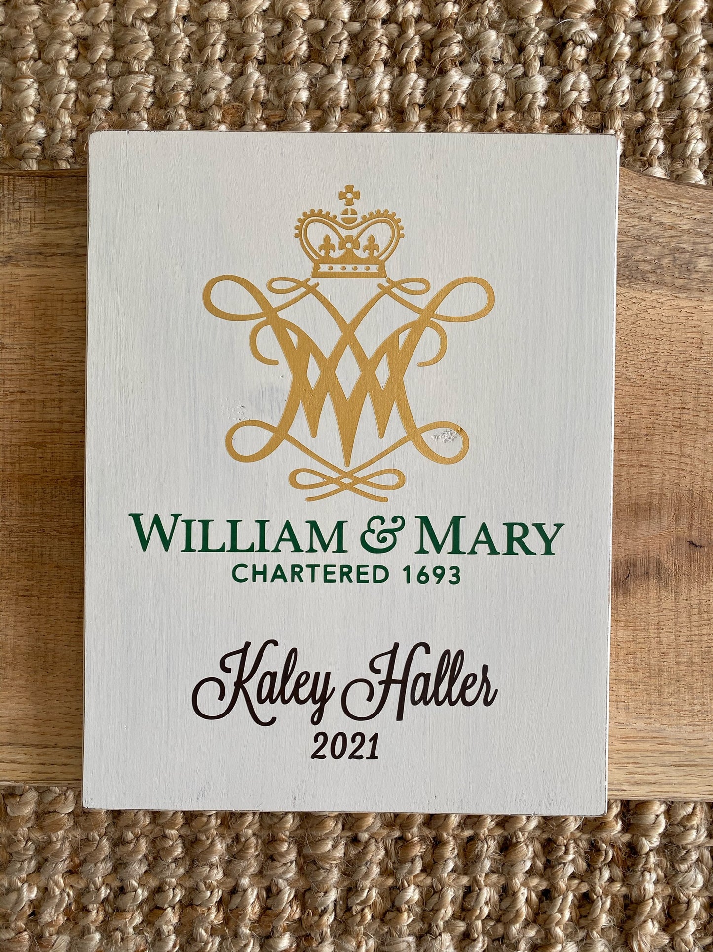 Wood William & Mary Sign, Personalize It!