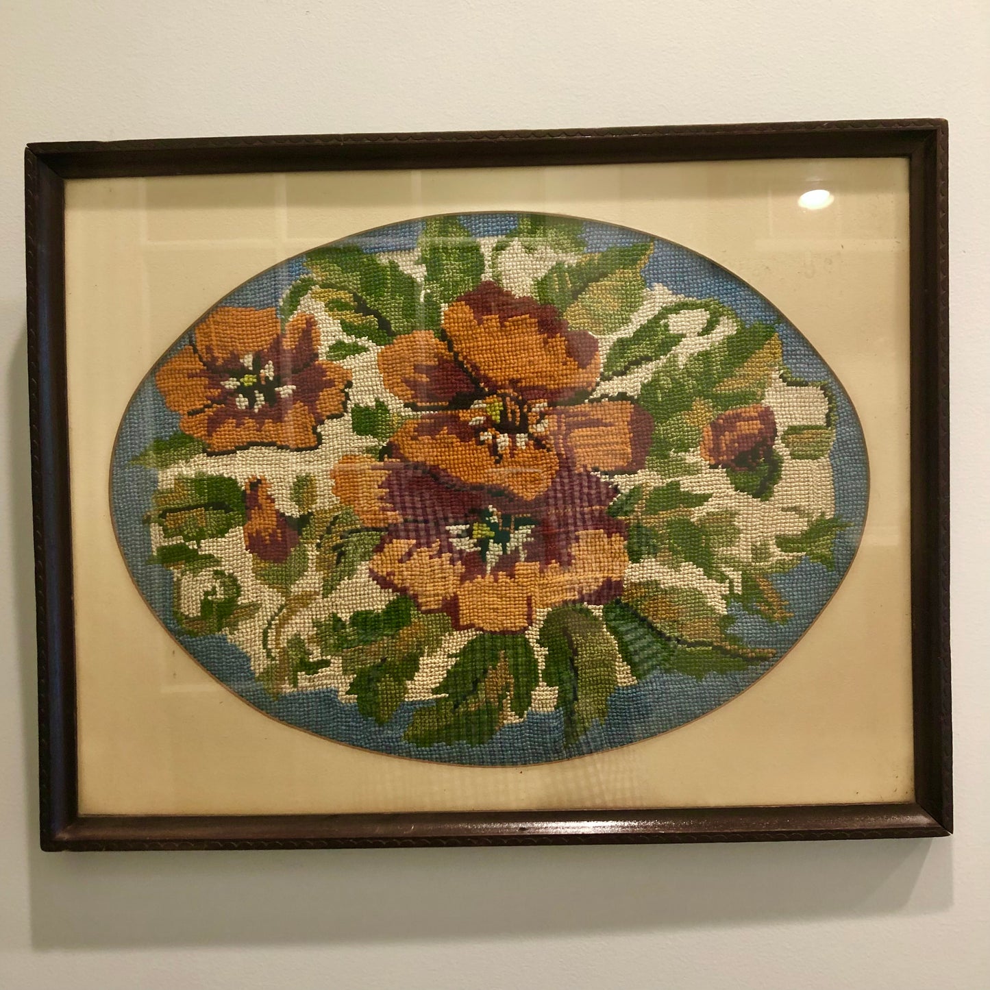 Artwork: Needlepoint Floral, Oval
