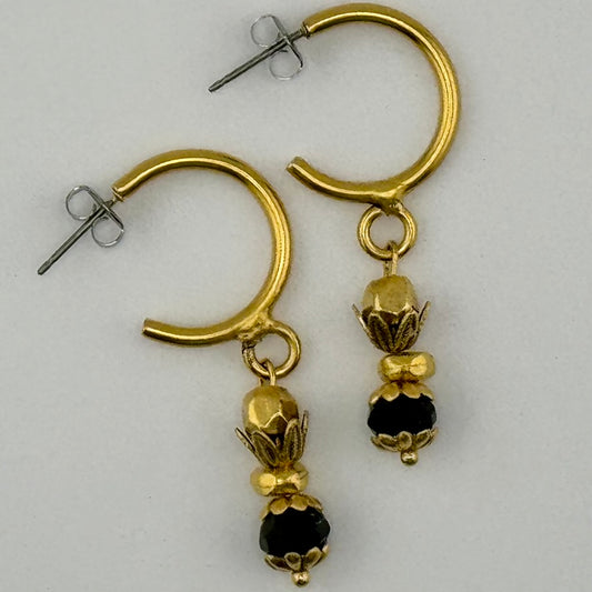 24k Gold Plated Tourmaline Earrings