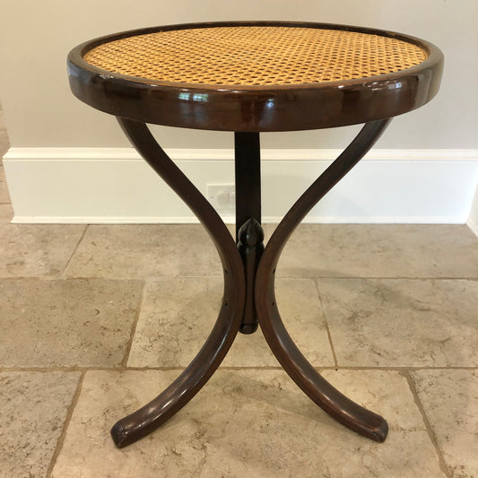 Bentwood Side Table With Cane Top