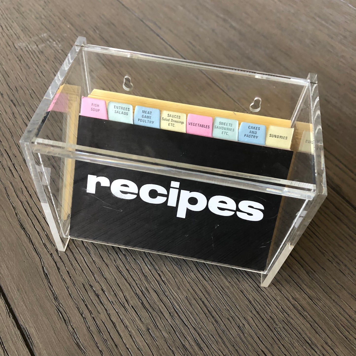Lucite Recipe Box