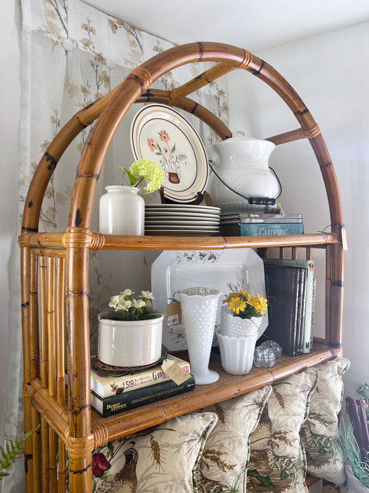 Bamboo/Rattan Arched Shelves