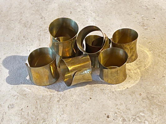 8 Brass Napkin Rings