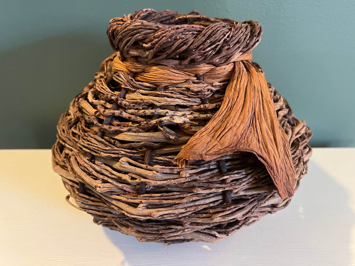 Palm Fiber Art Basket