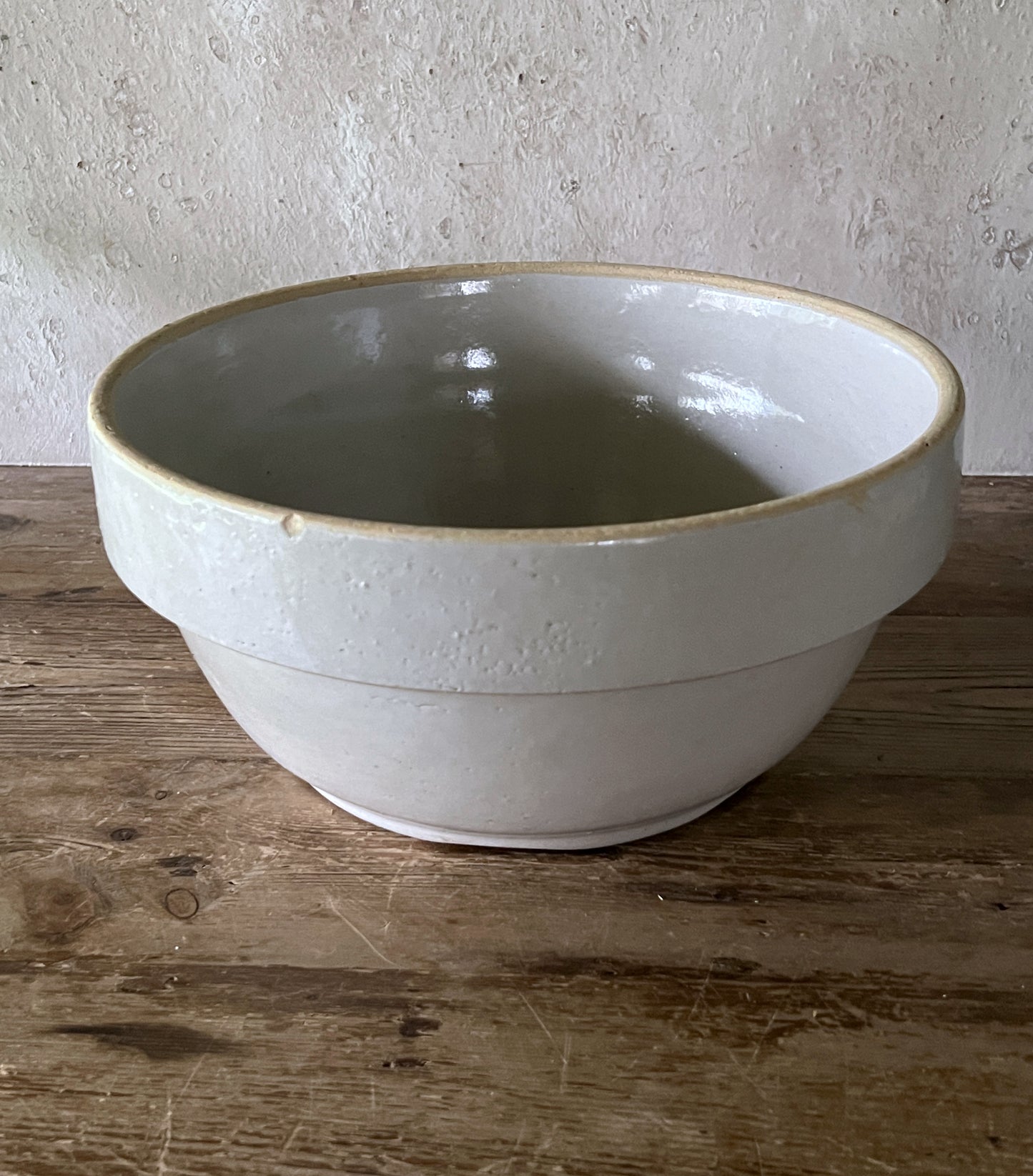 White Stoneware Mixing Bowl