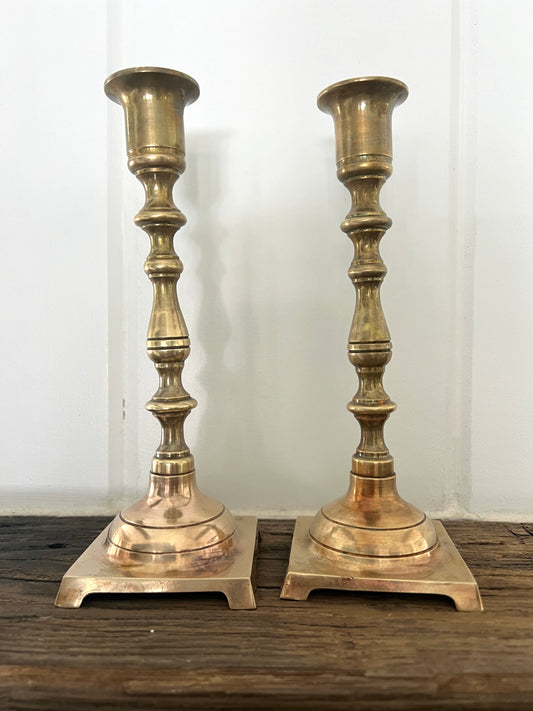 Brass Candle Holders, Pair