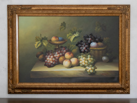 Original Fruit Still Life Painting, M. Aaron