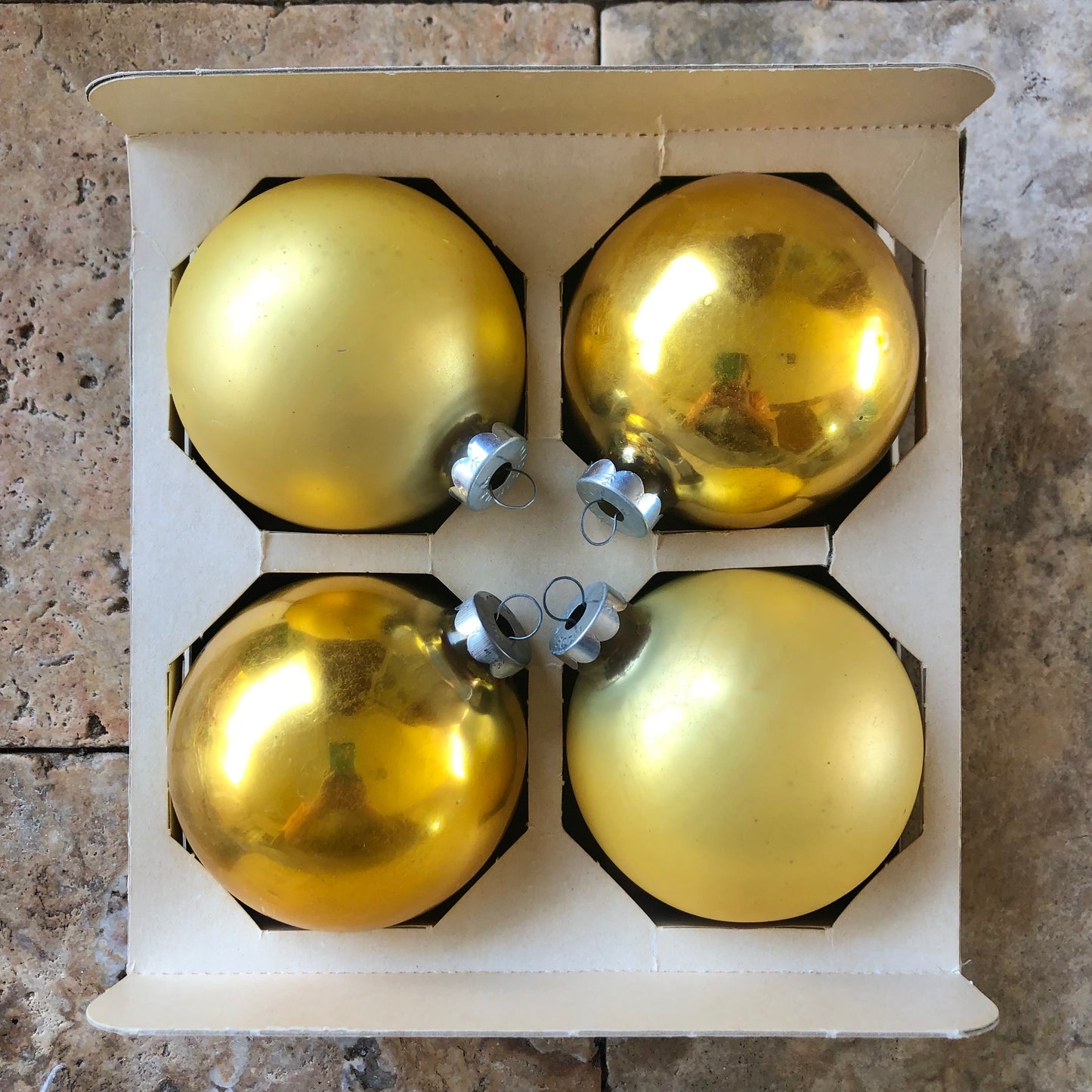 Vintage Glass Ornaments: Gold Shiny + Matte