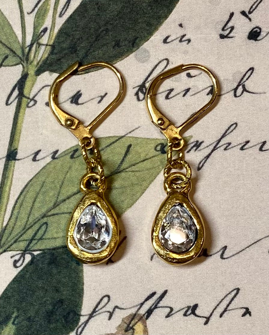 Gold Pear Shape Earrings