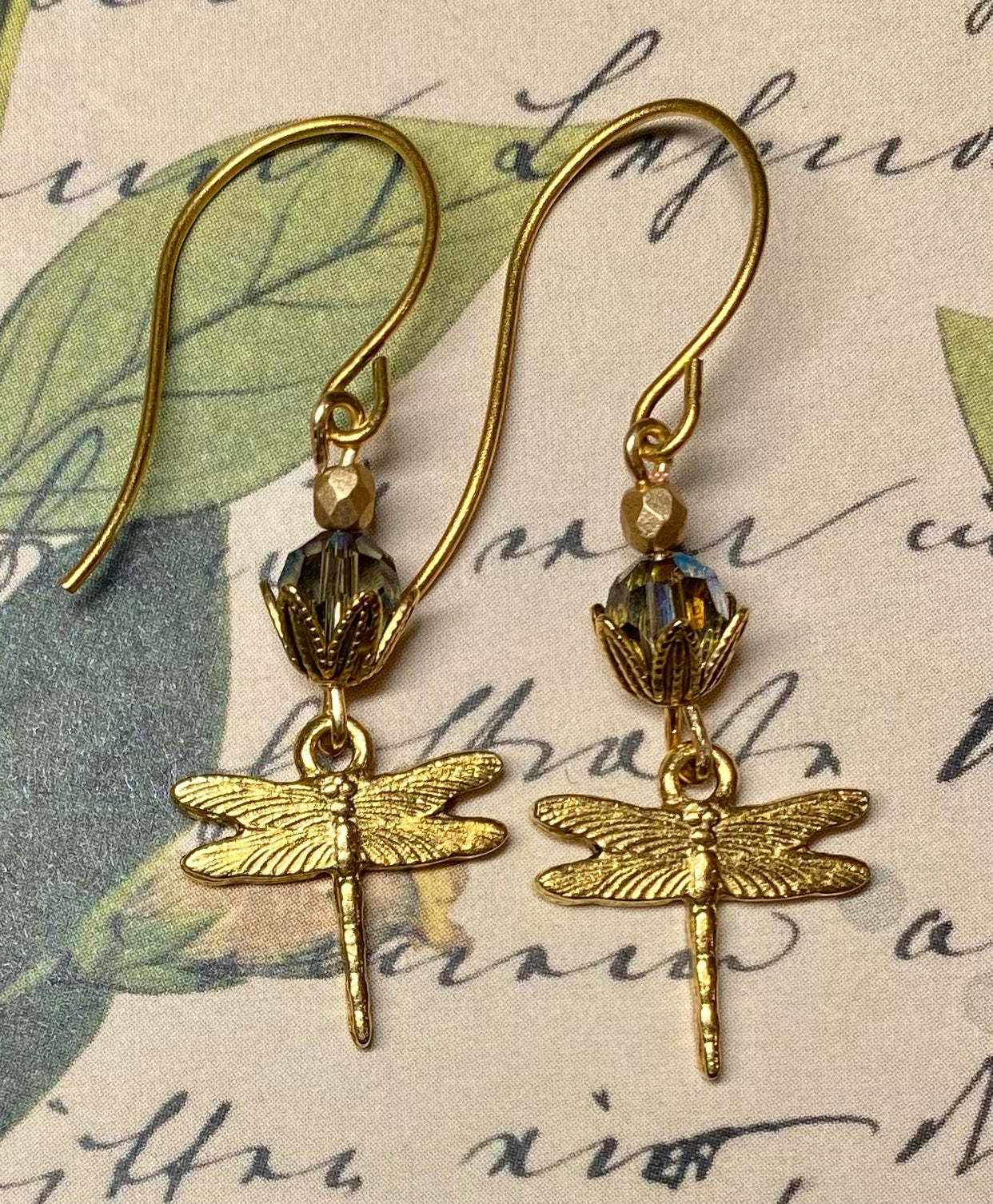 Gold Dragonfly Earrings