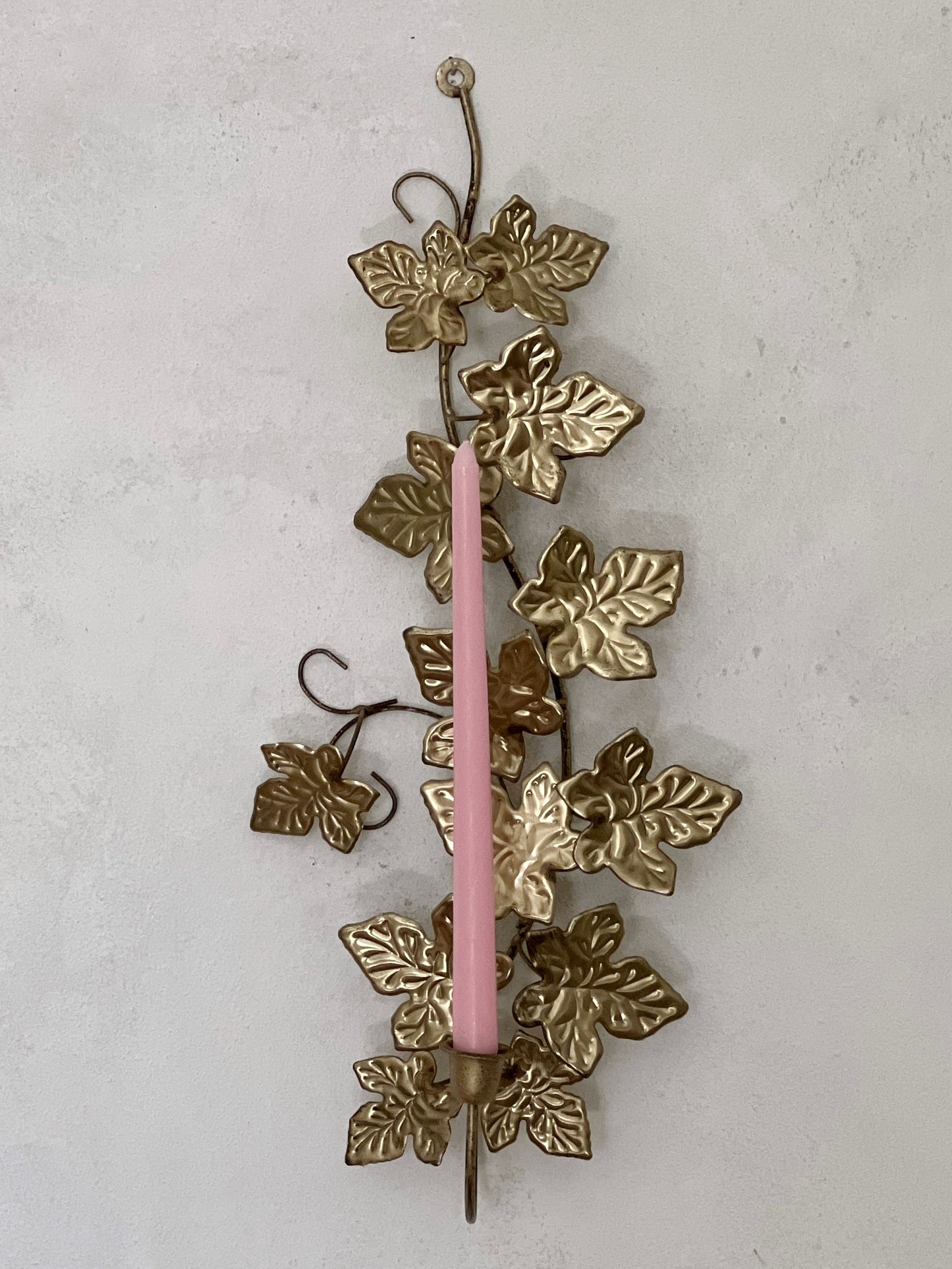 Brass Leaves Candle Sconce