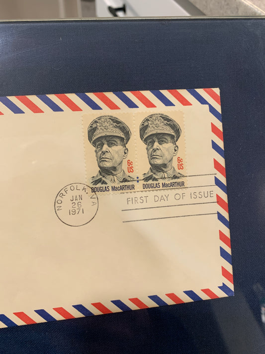 Vintage First Day Issue Postage Stamp, Douglas MacArthur
